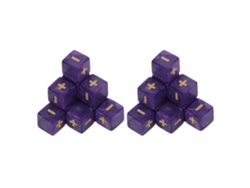 2026-20piezas Dados 16mm Set Operaciones Matemáticas Signos Más Menos Juguetes Niños Suministros Clase Morado