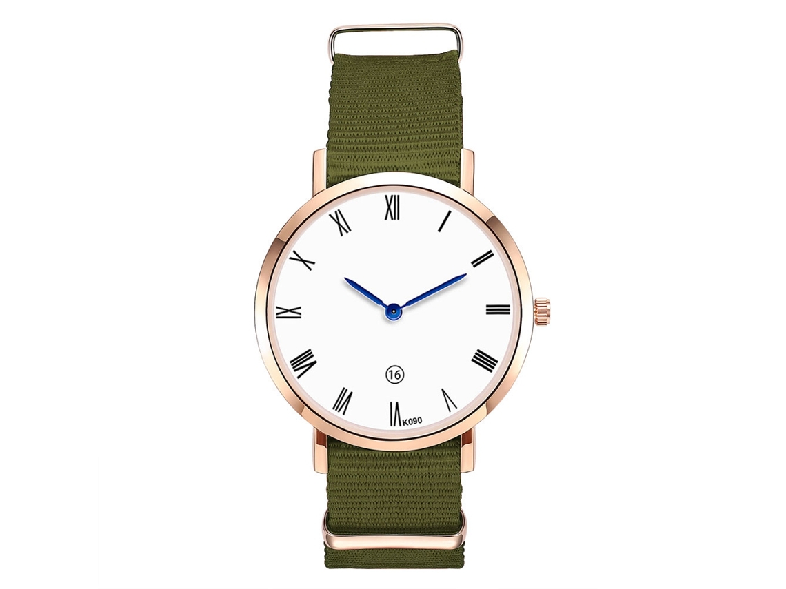 Reloj De Pulsera Analógico De Cuarzo Con Dial Redondo Moda (verde) Para Mujer Y Hombre