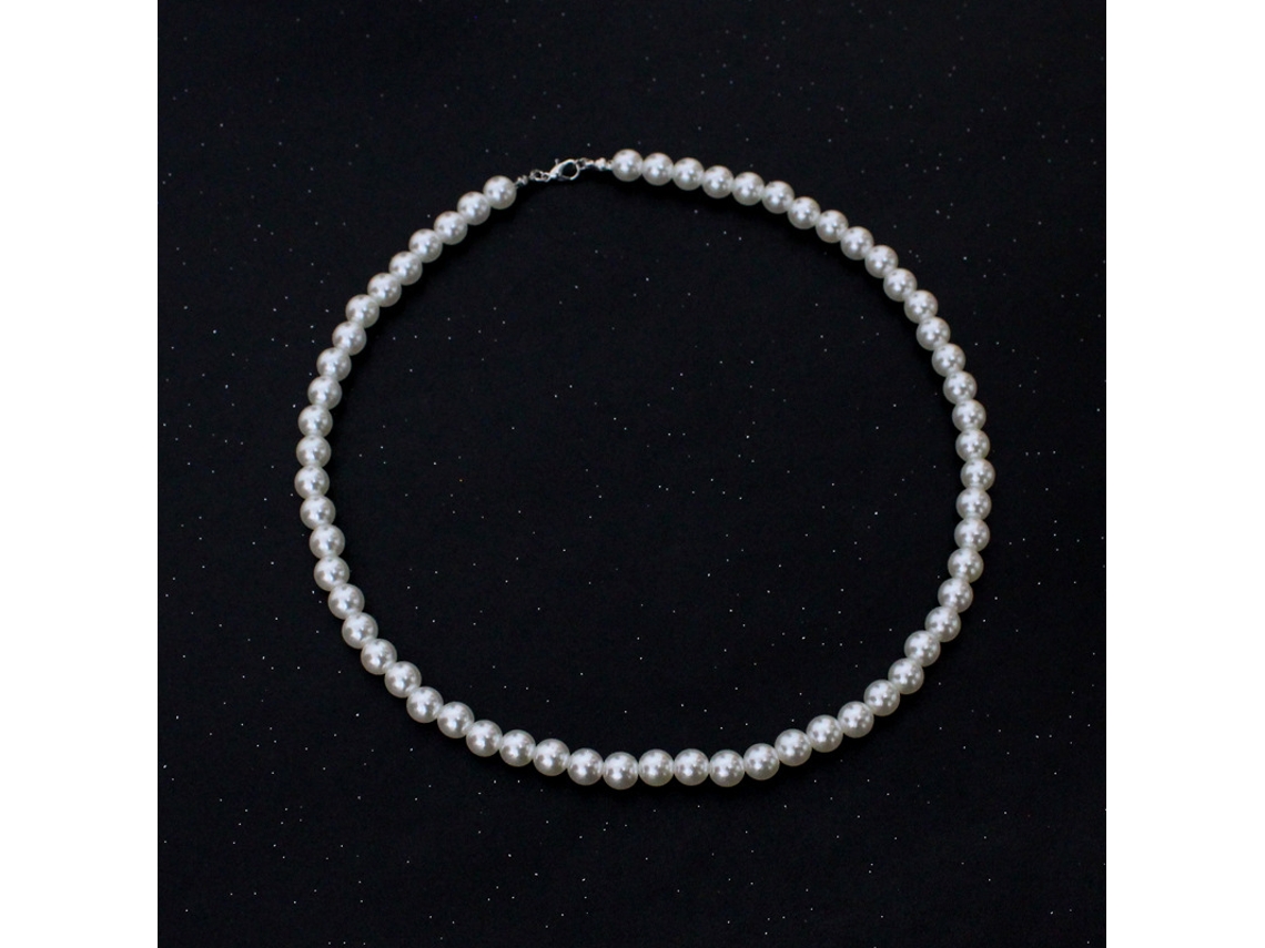 Cadena De Perlas Imitadas Estilo Simple Y Elegante Uso Diario Cadena De Abs Joyería Minimalista De Moda