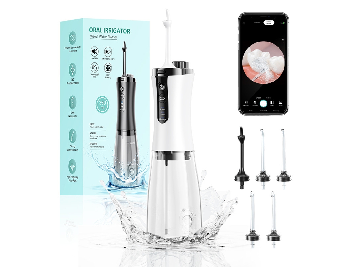 Irrigador Bucal Portátil C2 Modelo Visual Eléctrico Blanco SIURN