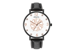 Reloj De Pulsera De Aleación Con Dial Redondo Analógico De Cuarzo Para Mujer Y Hombre Negro