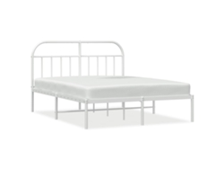 Maison Exclusive - Estructura Cama Sin Colchón Con Cabecero Metal Blanco 160x200cm