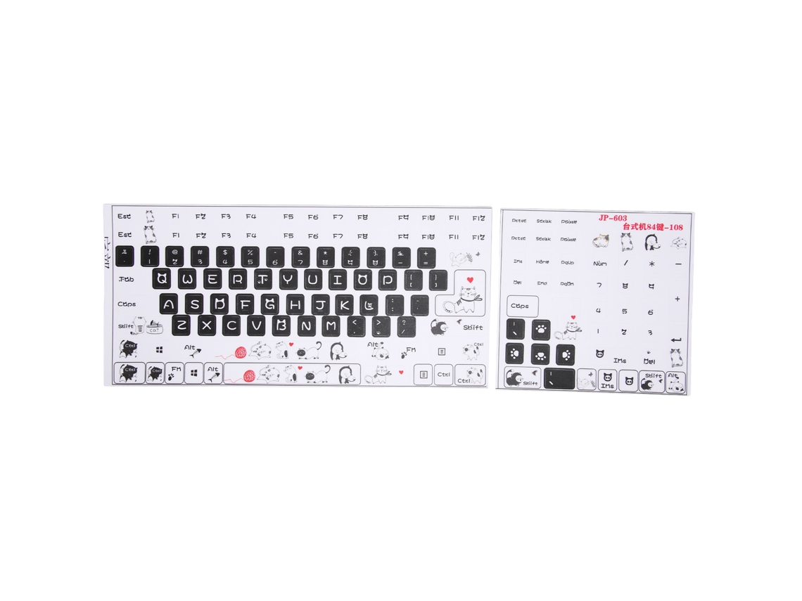 Adesivos De Teclado Em Pvc Com Padrão Esbranquiçado Decorativo Estilo Fofo Para Computadores De Mesa Geral