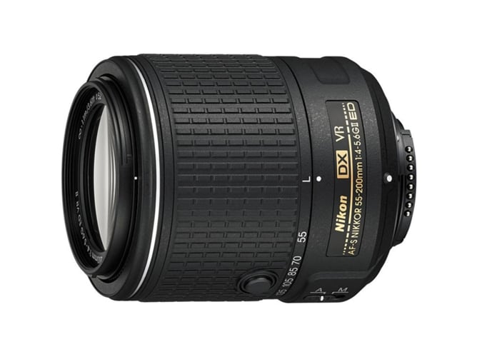 Objetivo NIKON AF-S DX VR Zoom-Nikkor 55-200mm f/4-5.6G ED II (Negro - Apertura: f/4 - f/32)