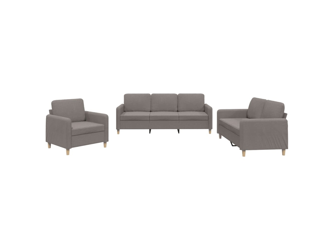 Maison Exclusive - Juego De Sofás Con Cojines 3 Piezas Tela Gris Taupe