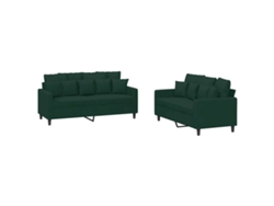 Maison Exclusive - Juego De Sofás Con Cojines 2 Piezas Terciopelo Verde Oscuro