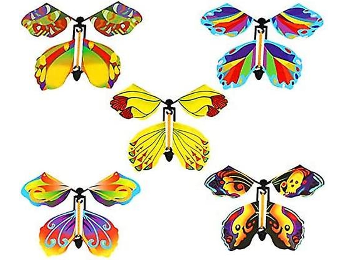 Juego de 5 mariposas mágicas voladoras con cuerda elástica, ideal para niños y niñas, sorpresa navideña, adorno perfecto para M Hengjian.