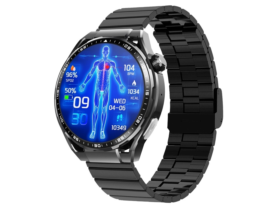 Reloj inteligente con seguimiento de actividad física para hombre con función de teléfono Frecuencia cardíaca Presión arterial Impermeable Negro YEMAESRE
