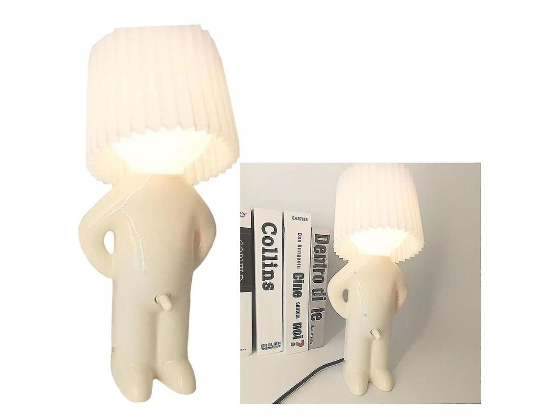 Lámpara De Oficina Creativa Para Niños Tímidos, Diseño Único, Brillo Ajustable, Regalo Divertido, Blanca.