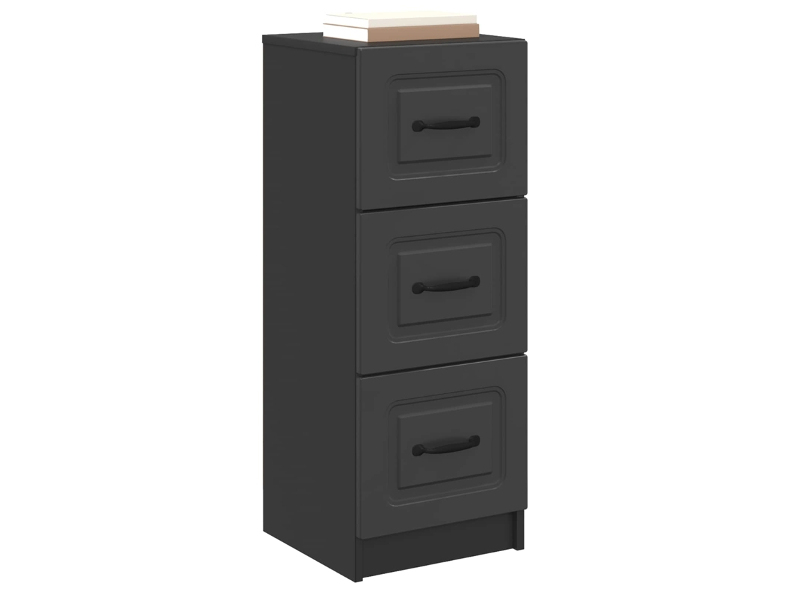Maison Exclusive - Cajonera Negro 33 X 34,5 X 87 Cm Madera De Ingeniería