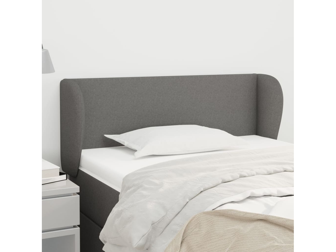 Cabecero con Alas de Tela 83x23x78/88 Cm Gris Oscuro