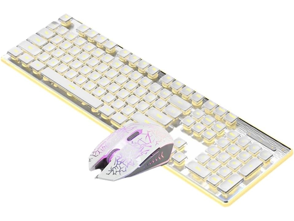 Teclado Mecánico Con Cable Y Ratón Led Silencioso E Impermeable Para Deportes Electrónicos Y