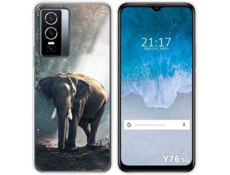 Carcasa para Vivo Y76 5G TUMUNDOSMARTPHONE Dibujos Elefante Multicolor