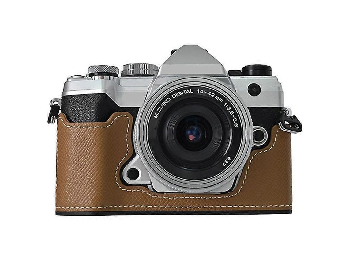 Estuche para cámara Olympus OM 5, tapa de batería, textura de palma, cuero sintético, medio cuerpo, tapa inferior Facpoet