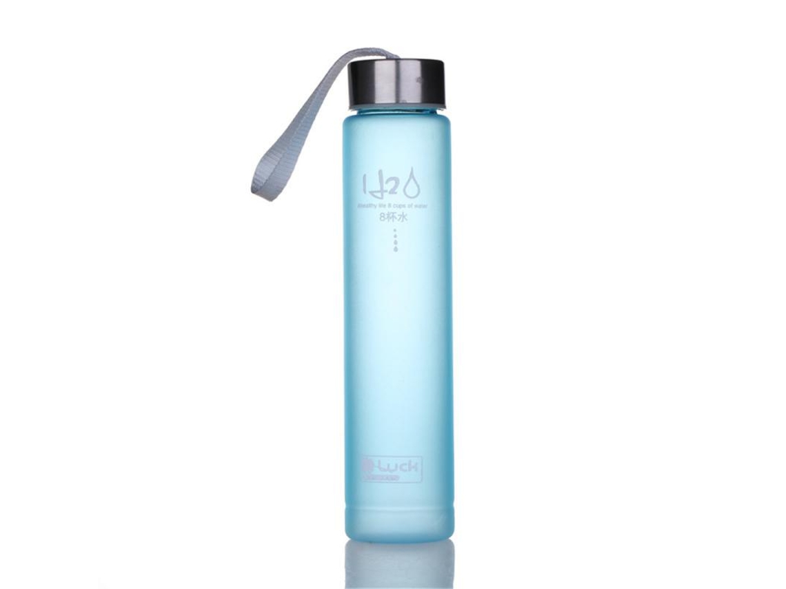Botella Deportiva Portátil (azul) De 280 Ml, Resistente A Altas Temperaturas, Transparente Y Antifugas.
