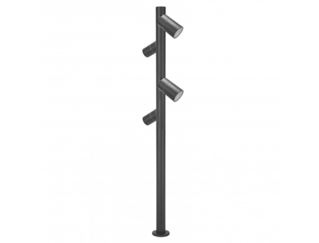 Farola De Jardín De 2M Altura 4 Focos Orientables Gu10 Protección Ip44 Para Exterior FORLIGHT Negro