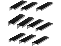 Juego De 10 Manejos De Mueble Negro Invisible Aluminio Distancia Central 96mm Mate