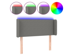 Maison Exclusive - Cabecero Con Led De Tela Gris Oscuro 103x16x78/88 Cm