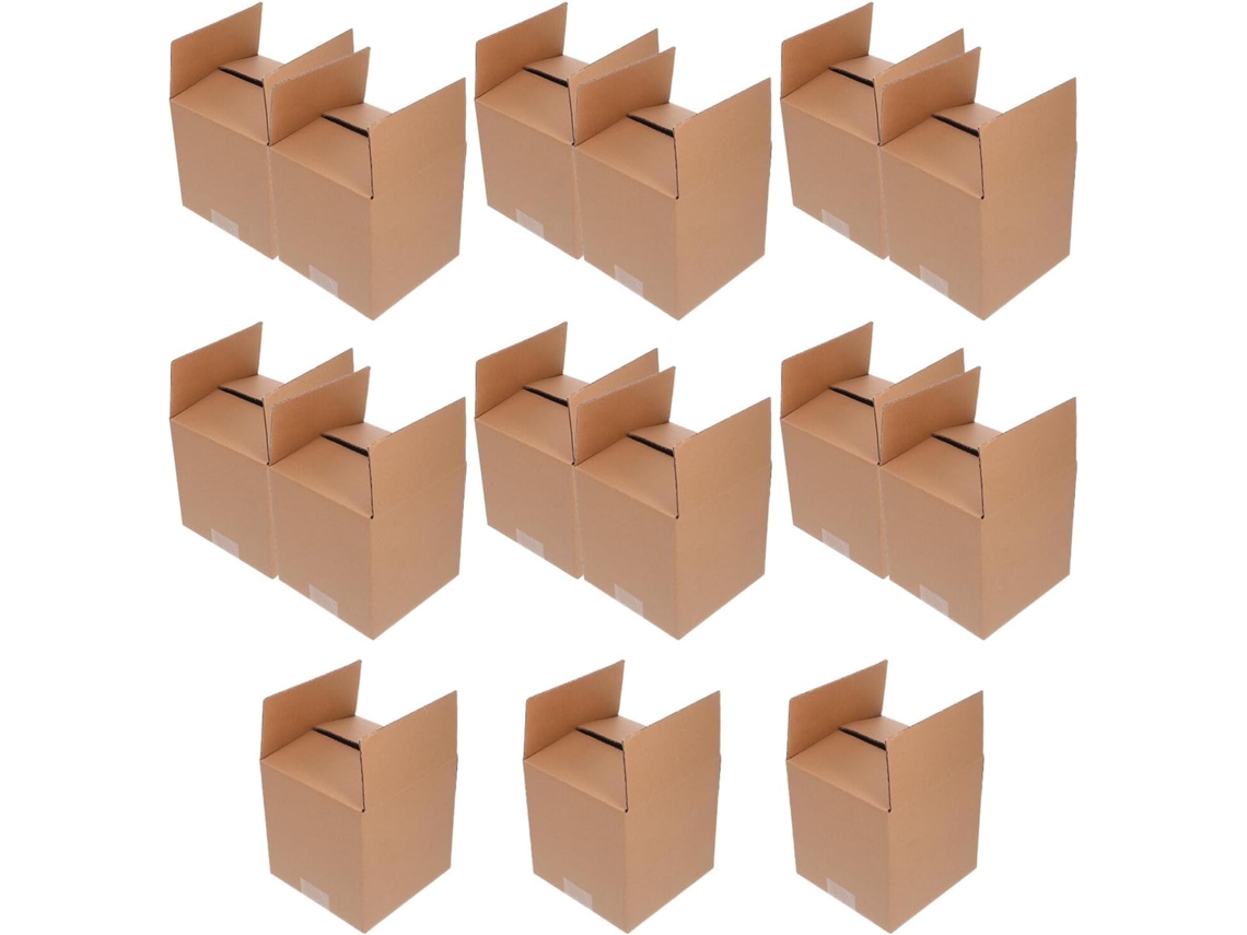 Lote de 15 cajas cuadradas de 15 x 15 cm, fabricadas en cartón marrón resistente de triple capa, para embalaje y envío postal.