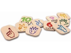 Números 1 - 10 Señales de Manos PLAN TOYS Madera