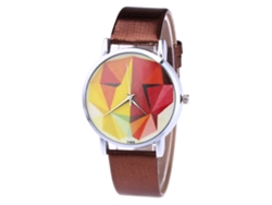Reloj De Pulsera Analógico De Cuarzo Moderno Color Café Para Parejas, De Aleación, Con Esfera Redonda.