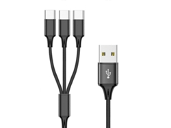 Cable De Carga Múltiple Universal 3/4/5 En 1 De Nailon Trenzado Con Adaptador Usb Para Teléfonos Móviles Y Tabletas.