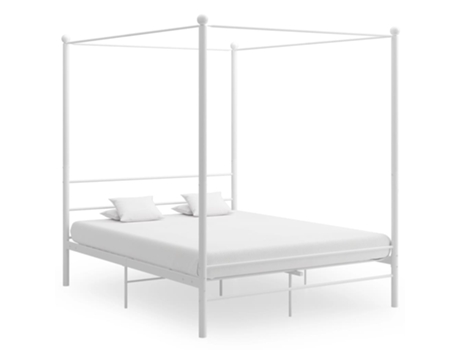 MAISON EXCLUSIVE Estructura de cama con dosel 160x200 cm metal blanco