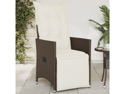 Silla de jardín reclinable marrón con cojines de mimbre de DKD Home Decor