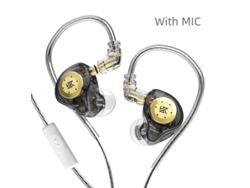 Auriculares metálicos con cable, alta fidelidad, bajos potentes, auriculares para DJ MDUG (negros con micrófono)