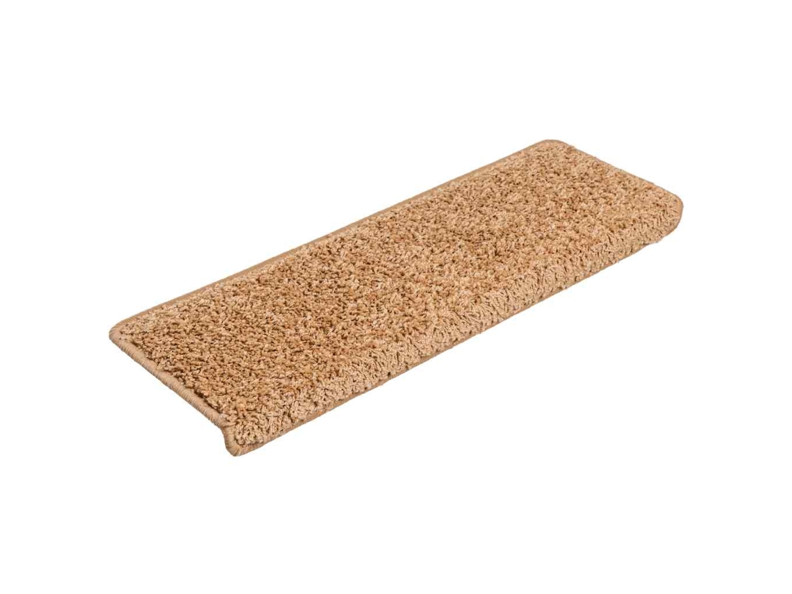 Alfombrillas Para Escaleras 30 Uds 65x21x4 Cm Beige Borde Rectangular