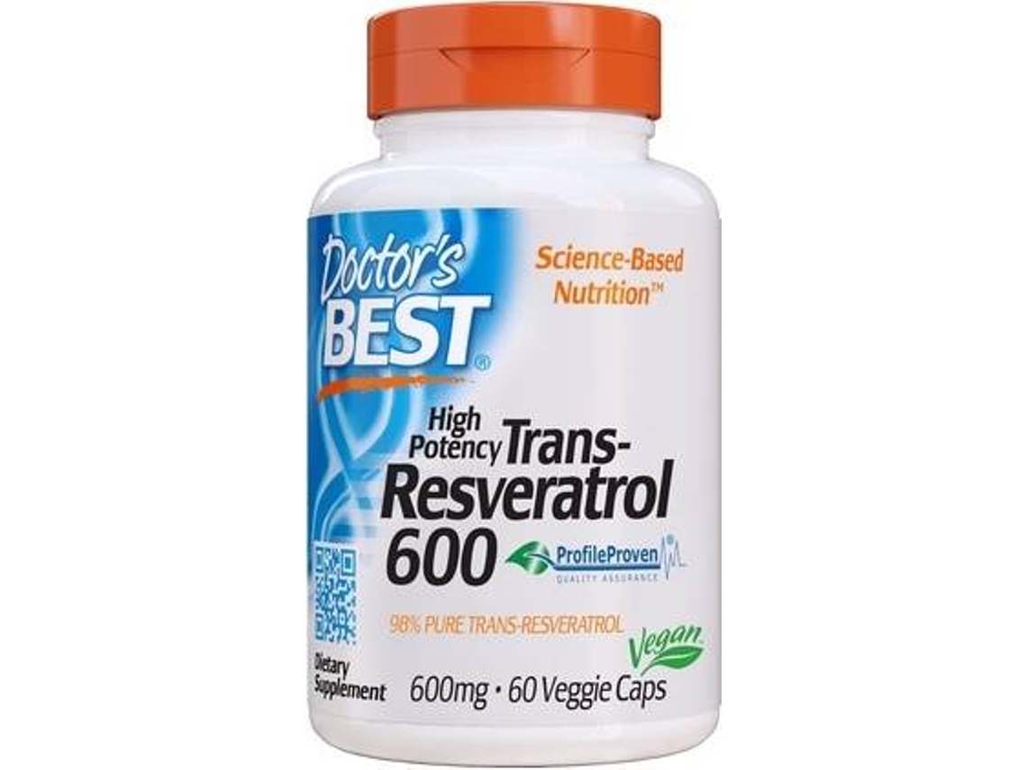 Complemento Alimentar DOCTOR'S BEST Trans-Resveratrol (60 cápsulas vegetais de 600mg)