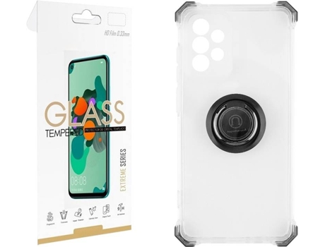 Funda y Protector de Cristal Samsung Galaxy A72 5G SKYHE Gel Bumper Ring Blanco