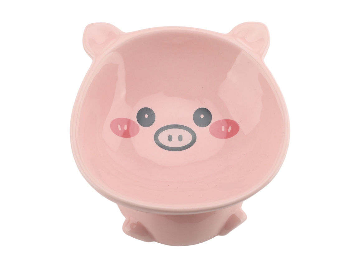 Cuenco De Cerámica Elevado Para Gatos Y Perros, Con Forma De Cerdito, Decorativo Y Multifuncional.