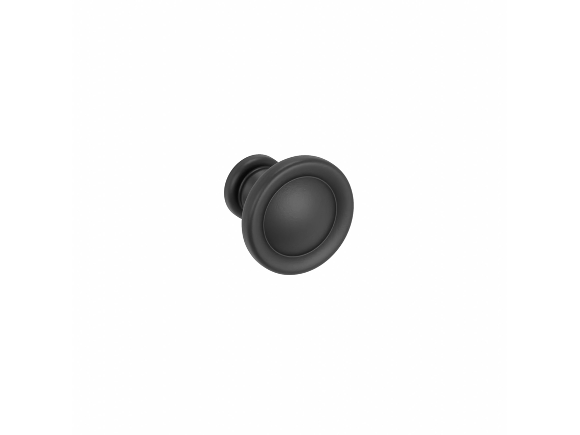 Pomo Para Mueble 25mm En Zamac Barnizado Negro Mate Lote De 6