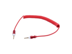 Cable De Audio Retráctil Spring Aux De 3.5mm Macho A Macho Rojo