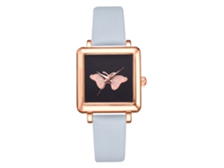 Reloj De Pulsera Casual Para Mujer Lvpai, Esfera Cuadrada, Correa De Pu Azul Cielo.