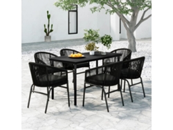 Juego de comedor de jardín de 7 piezas DKD Home Decor en negro