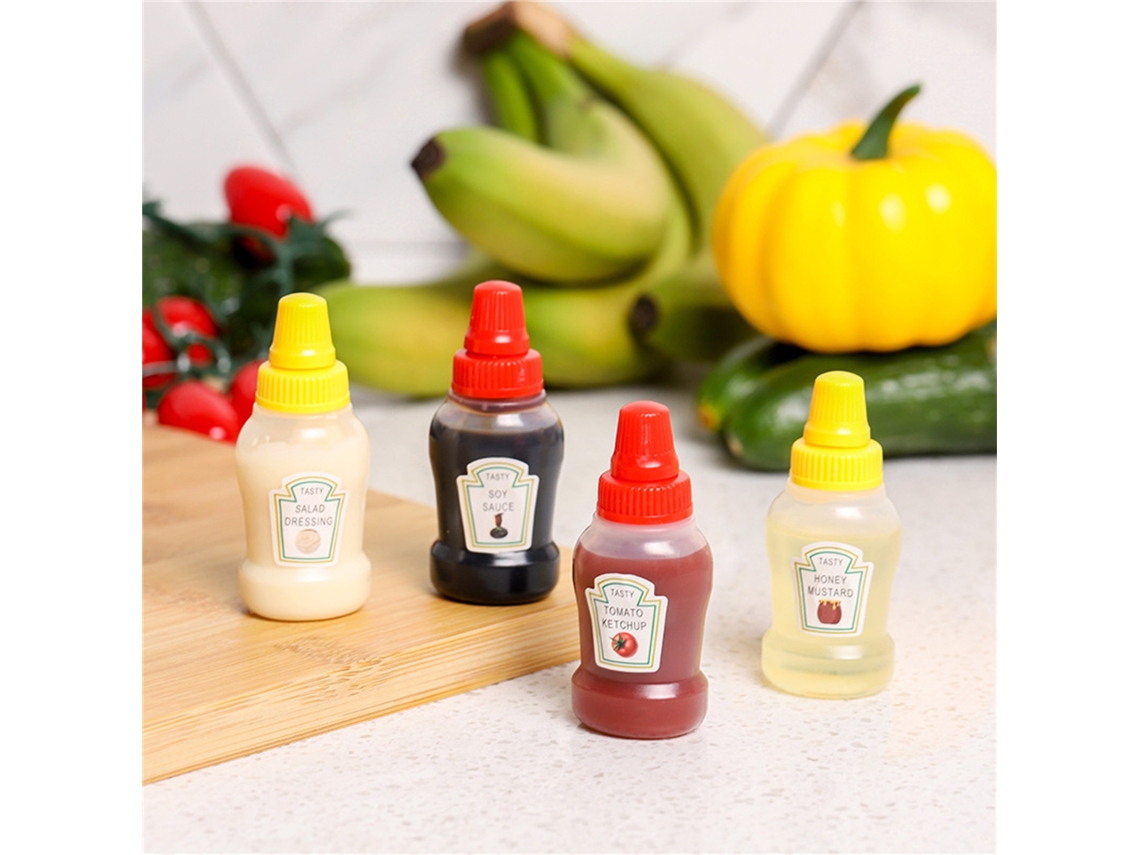 (4 Piezas) Mini Botellas Exprimibles, Botellas Para Condimentos De 25 Ml, Envases Ecológicos Y Comestibles