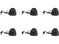 6 Cámaras De Vigilancia Negras Pal De 1/3 De Pulgada Cmos 700tvl 24 Led Ir