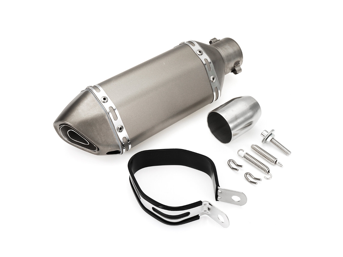 Tubo de escape corto de acero para motocicletas de 3-38-51 mm con silenciador universal extraíble