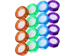 Juego De 16 Esponjas Redondas De Espuma Plateadas Para Contar Dedos, Kit De Humectante Para Dedos