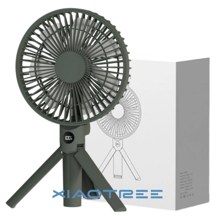 Ventilador Portátil Plegable De Mano (verde) Con Batería Recargable De 3000 Mah Y 4 Velocidades De Viento Ajustables.