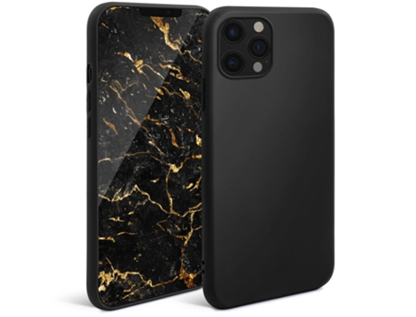 Funda Minimalist Series Fina Acabamento para iPhone 12/12 Pro MOOZY Textura Suave Negro