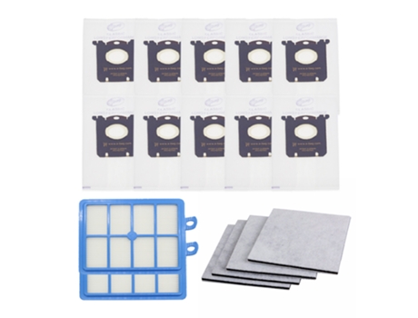 10 bolsas de polvo para aspiradora S-Bag y 2 filtros Hepa H12, 4 filtros de algodón para Motor aptos para limpiador Philips Electrolux Fc90