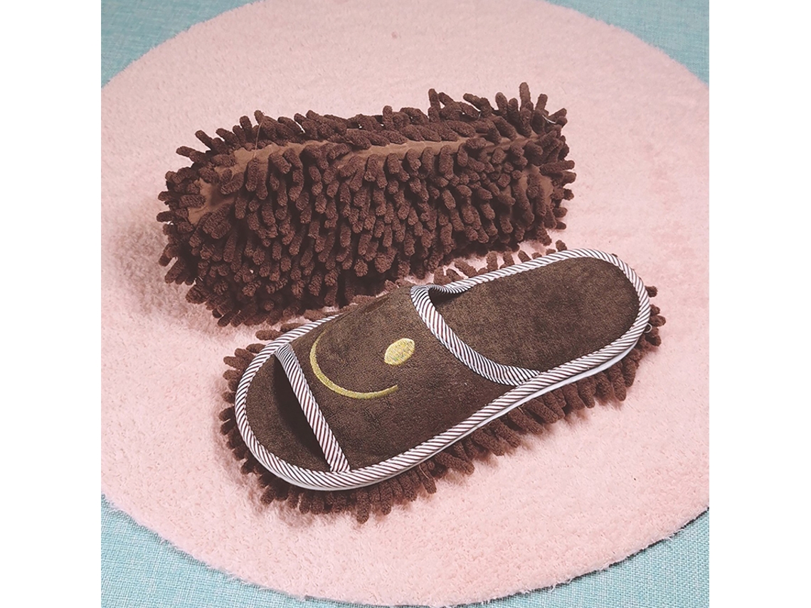 (color Café) Pantuflas Lavables Con Cara Sonriente, Herramienta De Limpieza De Pisos Desmontable, Limpieza De Zapatos