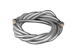 Manguera de ducha flexible de acero inoxidable G1/2, antienredos, color plateado, con conector de cobre