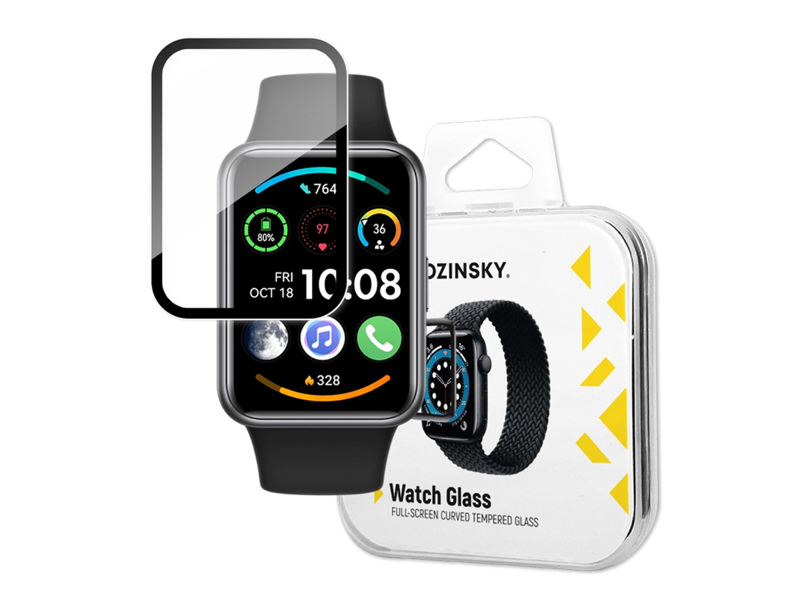 protector de vidrio templado 9H para Huawei Watch Fit 2 - negro WOZINSKY