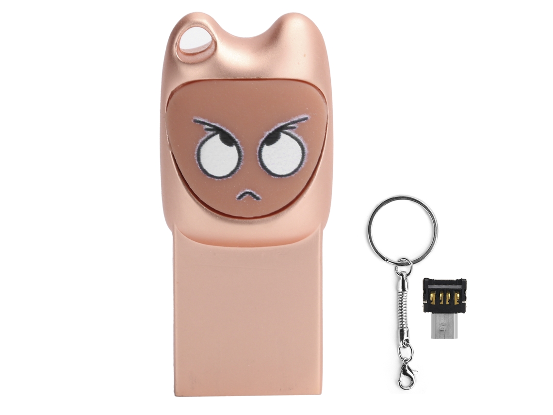 Memoria Usb 2.0 Llavero 16gb Oro Rosa Diseño Cartoon Cuto Para Móvil Y Ordenador