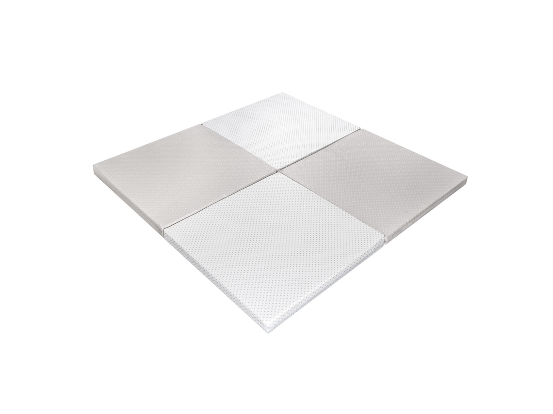 Colchoneta gris para bebé de 120x120x5 cm. Desmontable y plegable. 3 en 1 Xaluca