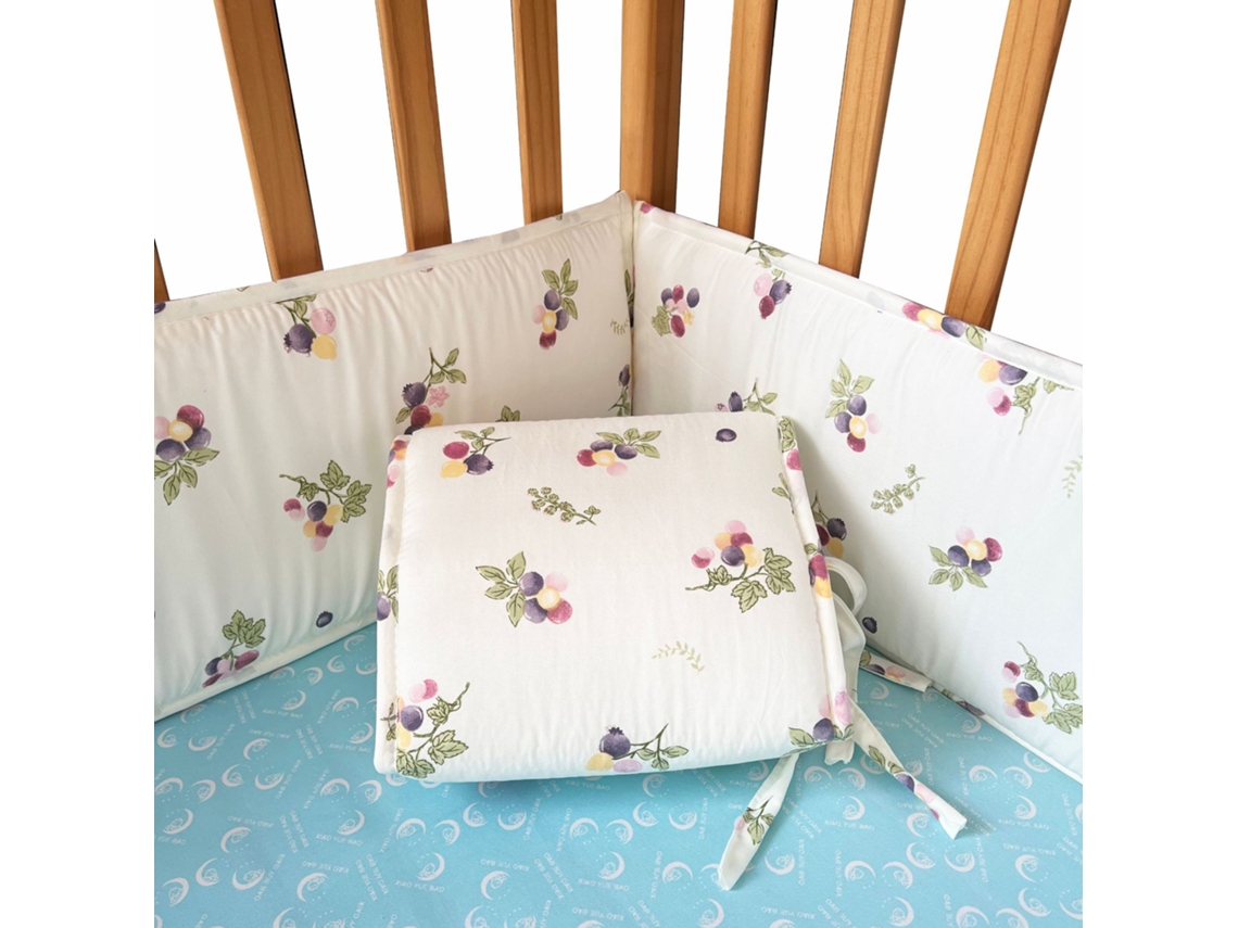 Juego de 4 protectores de cuna PANOONA, color uva (2 x 132 cm + 2 x 68,5 cm)